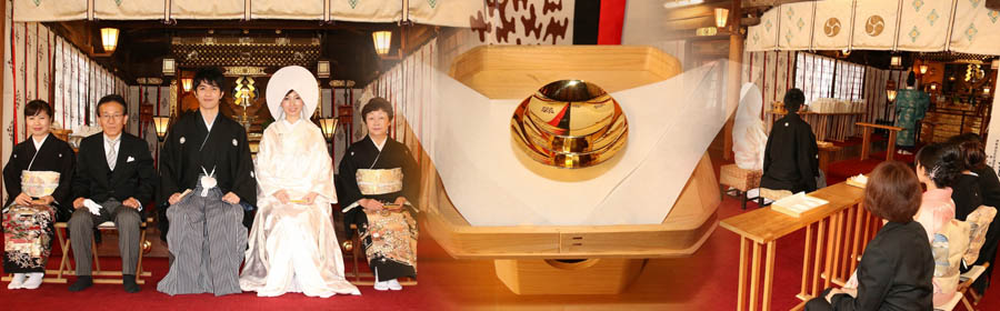 鷺宮八幡神社での結婚式の風景