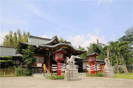 写真: 鷺宮八幡神社の拝殿正面
